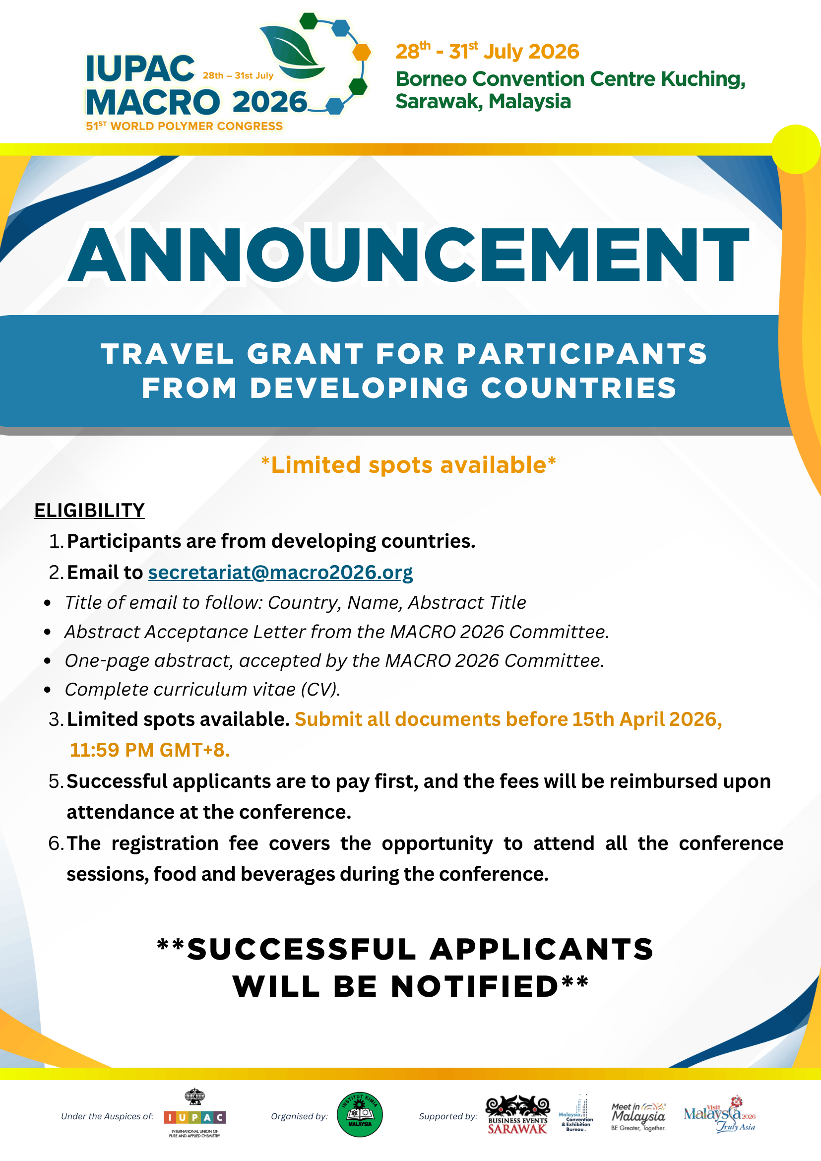 MACRO 2026 - Travel Grant Flyer